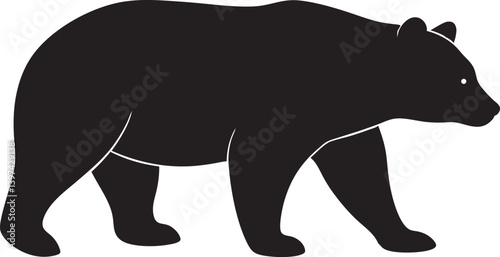 Walking Bear Silhouette Wild Animal, vector illustration