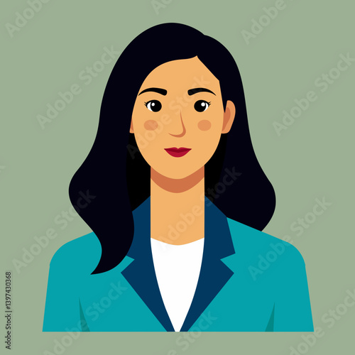 businesswoman, handsome woman in suit, professional,  formal clothing, vector illustration