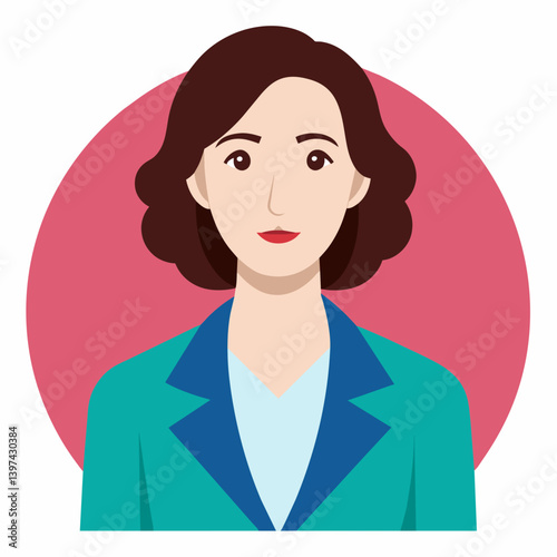 businesswoman, handsome woman in suit, professional,  formal clothing, vector illustration