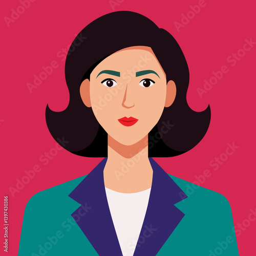 businesswoman, handsome woman in suit, professional,  formal clothing, vector illustration