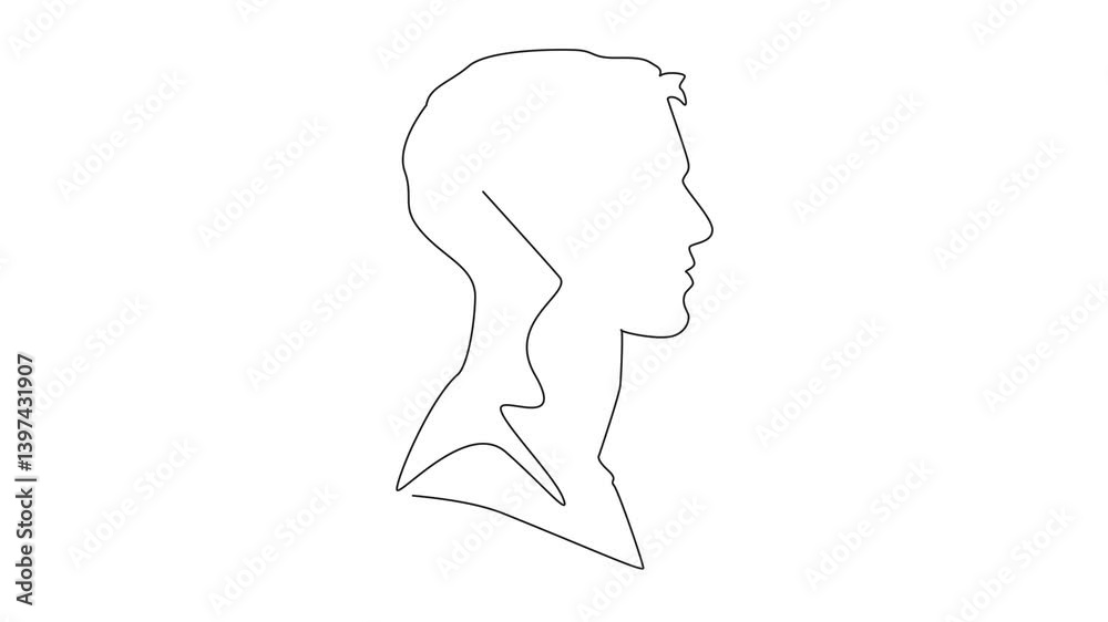 Self drawing animation of single one line drawing head of man has puzzle in the middle of head. Collecting memories solves mysteries. Some pieces memory. Inside the Head of Man. Full length animated Self drawing animation of single one line drawing head of man has puzzle in the middle of head. Collecting memories solves mysteries. Some pieces memory. Inside the Head of Man. Full length animated