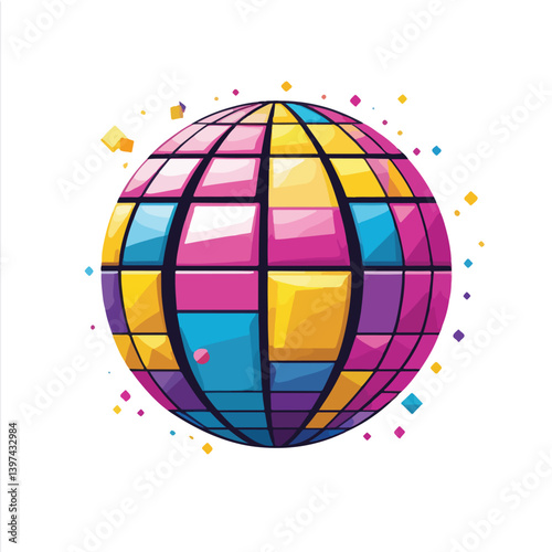 disco ball isolated on white background