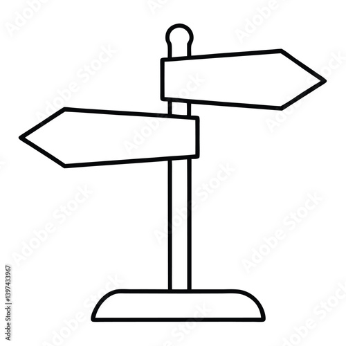Blank direction sign vector isolated on white background