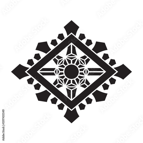 日本の伝統的な家紋「輪宝」のイラストです
An illustration of the traditional Japanese family crest "Rinpo".