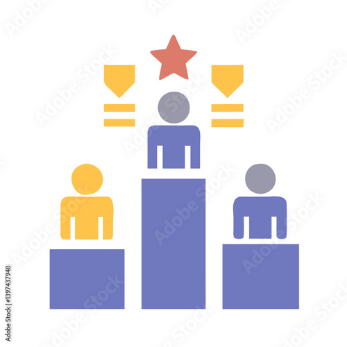  Competitor Flat Vector Icon