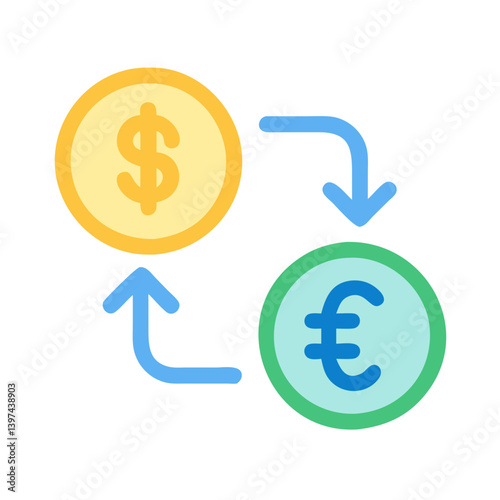  Detailed Currency Exchange Flat Icon