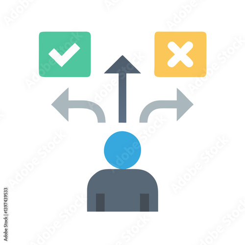  Detailed Decision Making Flat Icon