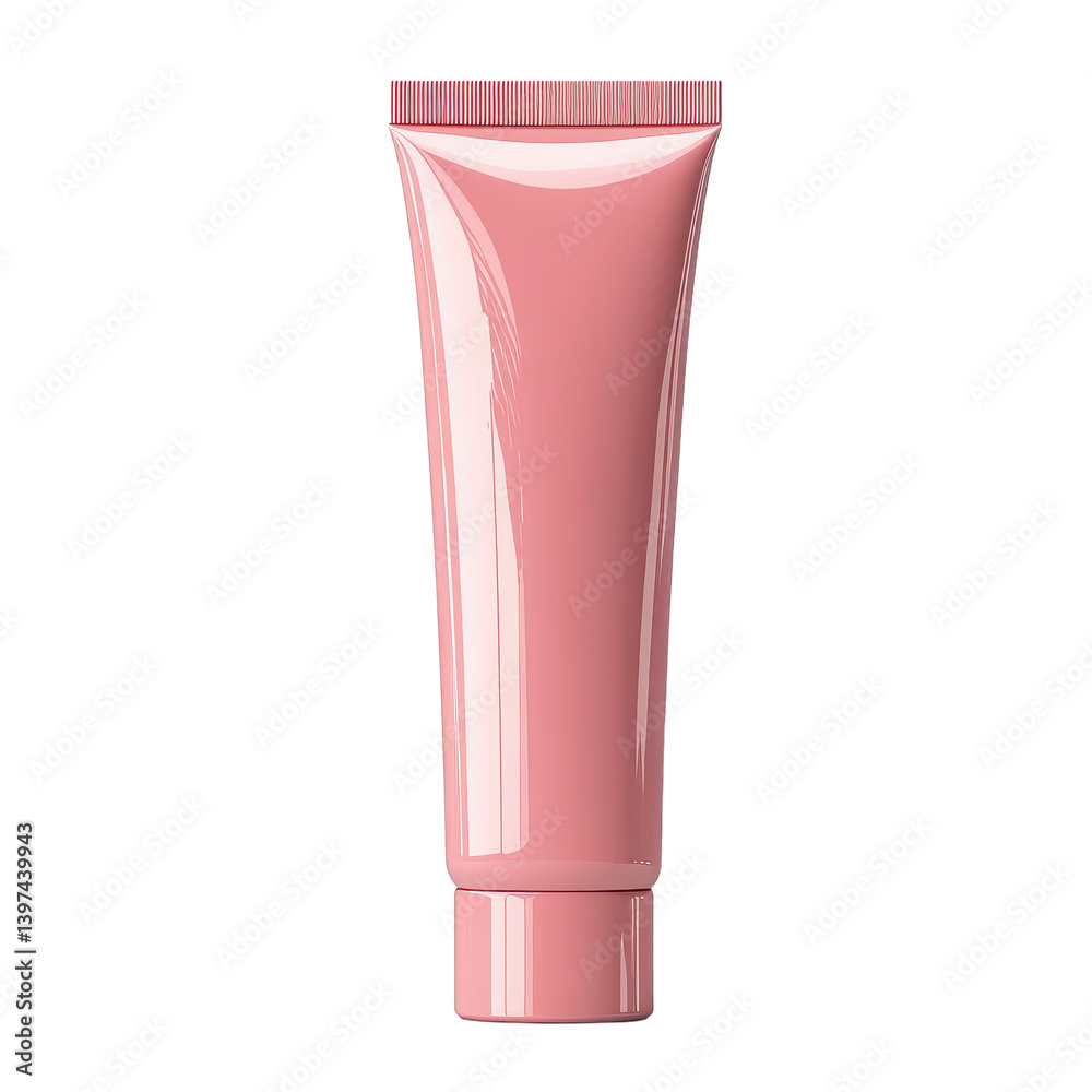 Pink cosmetic tube isolated on transparent background. Pink cosmetic tube isolated on transparent background.
