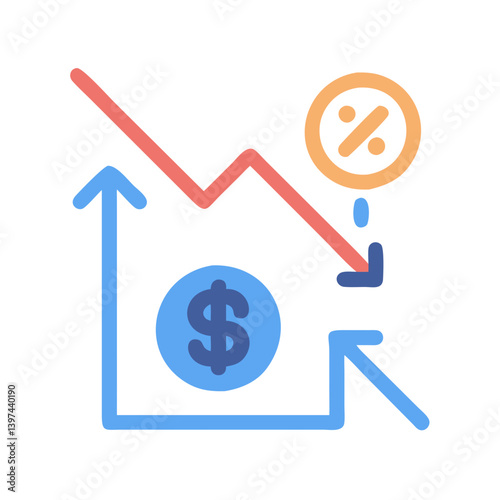  Depreciation Flat Vector Icon
