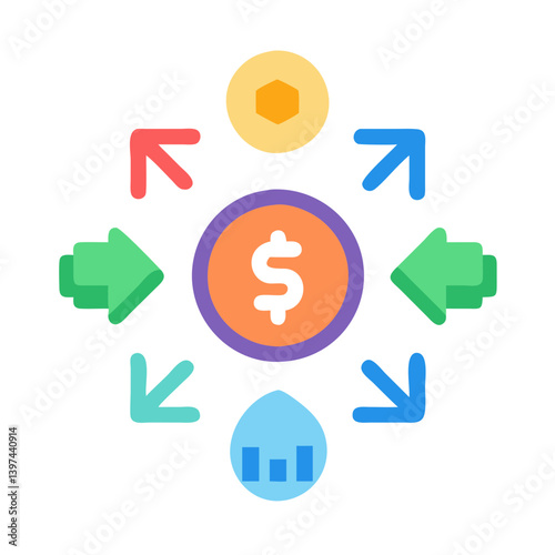  Diversification Flat Vector Icon