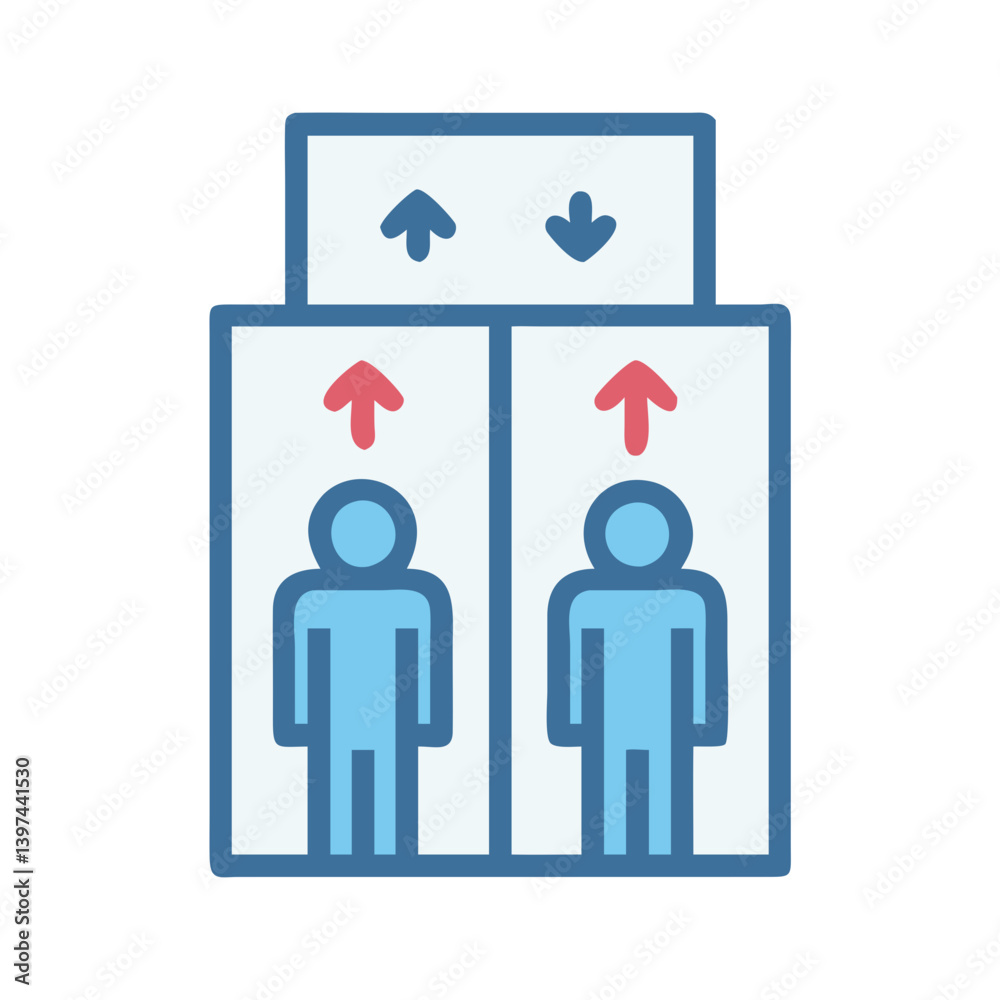 Fototapeta premium Colorful Elevator Pitch Flat Icon