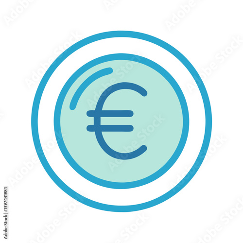  Colorful Euro Sign Flat Icon