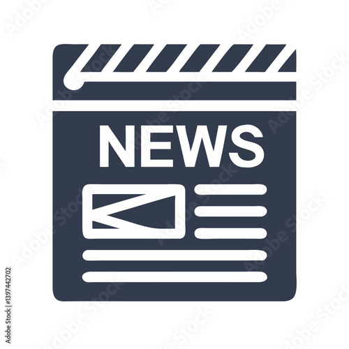 News Page with Clapperboard Icon Design