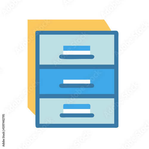  Detailed Filing Cabinet Flat Icon