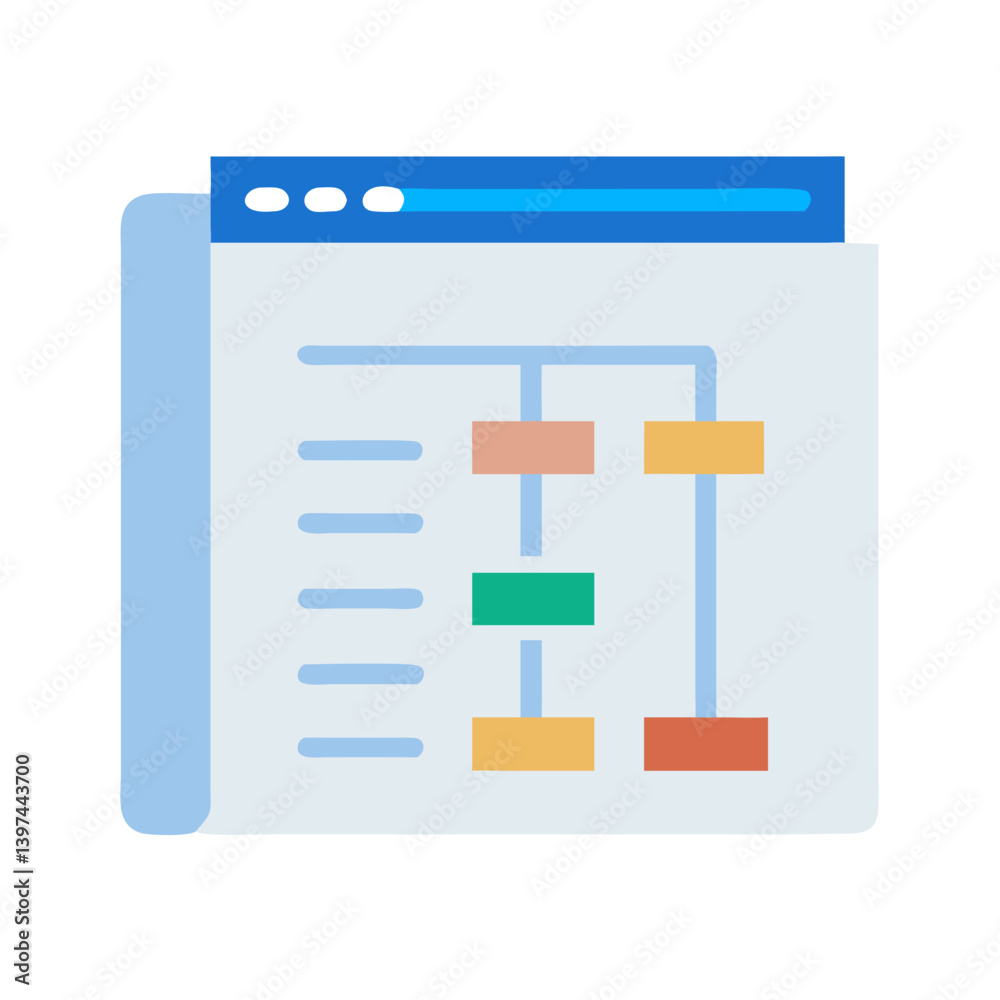 Fototapeta premium Detailed Gantt Chart Flat Icon