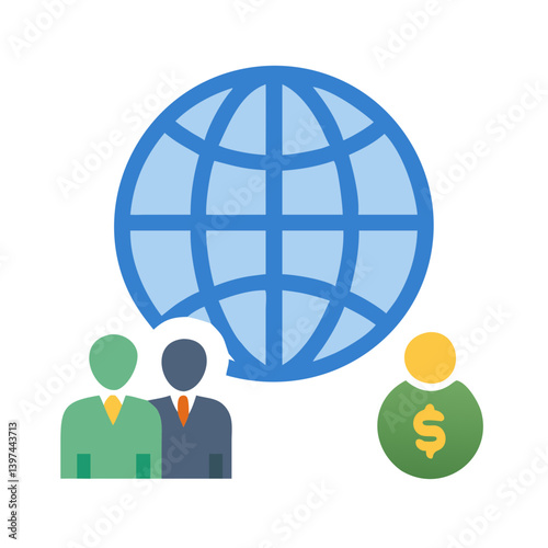  Global Business Flat Icon