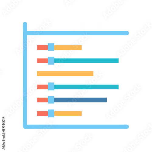  Colorful Gantt Chart Flat Icon