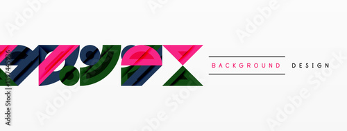 Abstract colorful lines form dynamic shapes. Pink, green, blue hues create modern visual effect. Minimalist design suitable for backgrounds, banners, presentations.