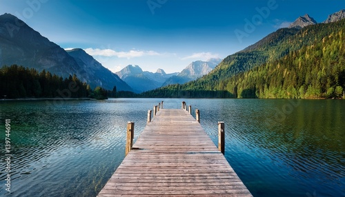 Jetty into a Mountain Lake