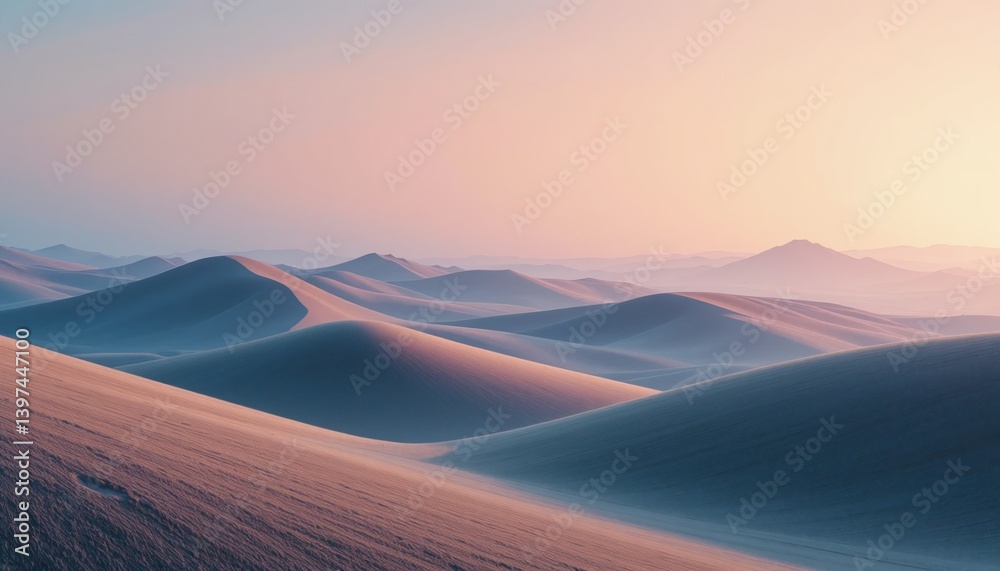 Fototapeta premium Exploring serenity in the sand dunes desert landscape photography golden hour wide angle tranquility