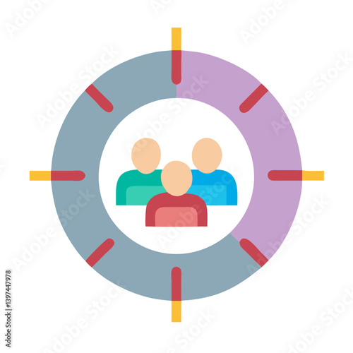  Colorful Market Segmentation Flat Icon