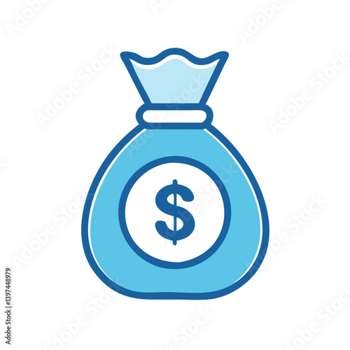  Money Bag Flat Vector Icon