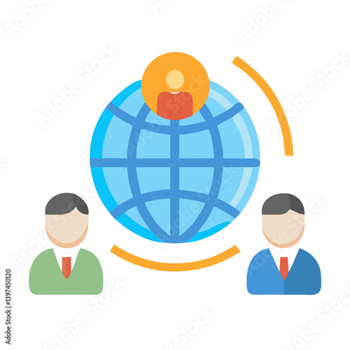  Colorful Outsourcing Flat Icon