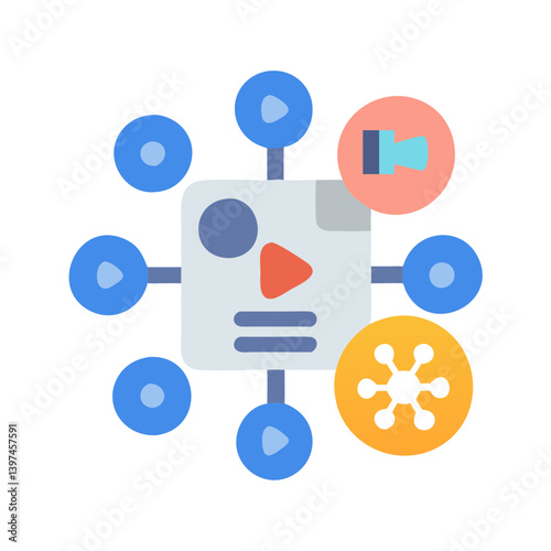  Creative Viral Content Flat Icon