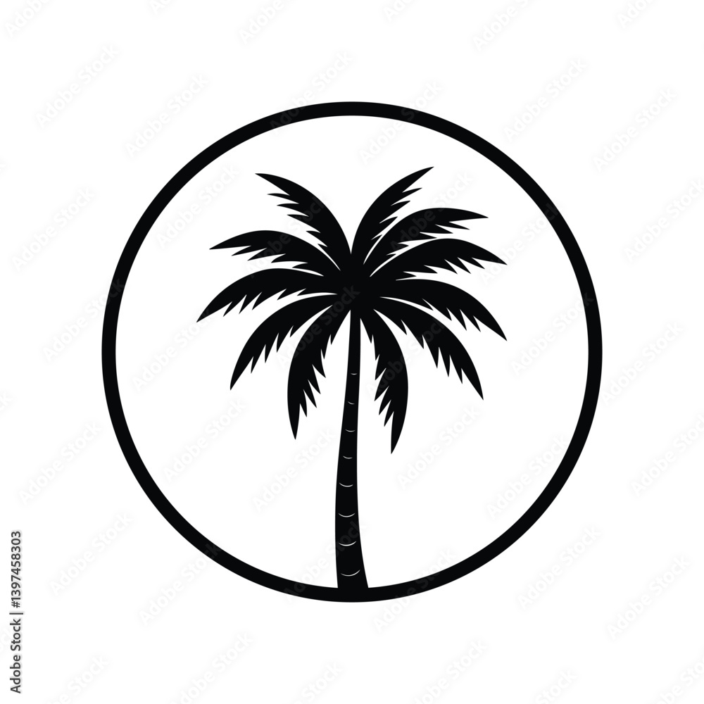 Palm Tree Silhouette Summer Logo Palm Tree Silhouette Summer Logo