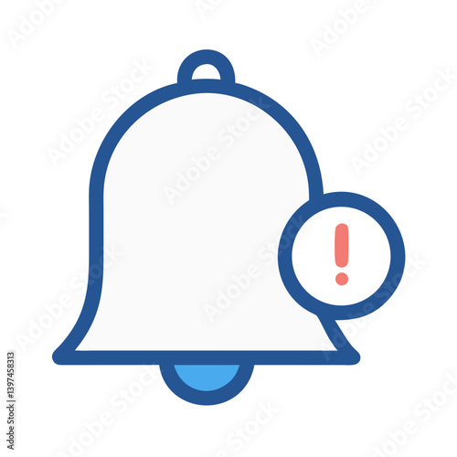 Notification Bell with Alert Icon Design