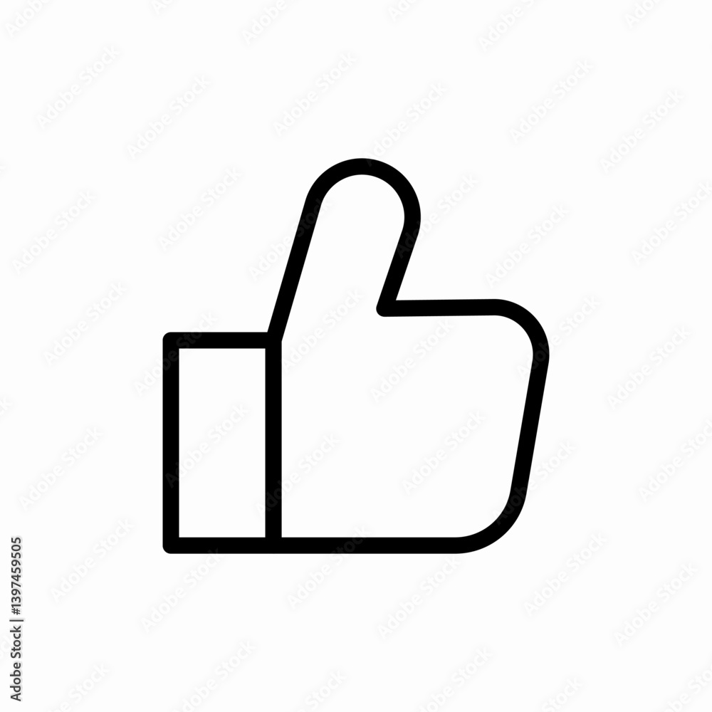 Thrumb up like button icon vector Thrumb up like button icon vector