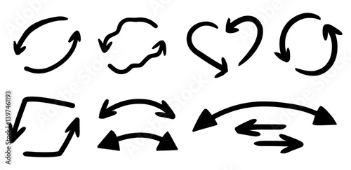 Double sided hand drawn arrow set