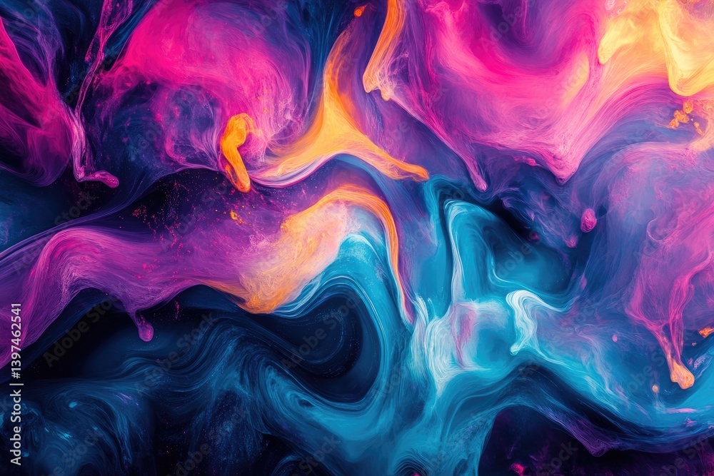 A swirling explosion of vibrant neon colors, creating a dynamic abstract background A swirling explosion of vibrant neon colors, creating a dynamic abstract background