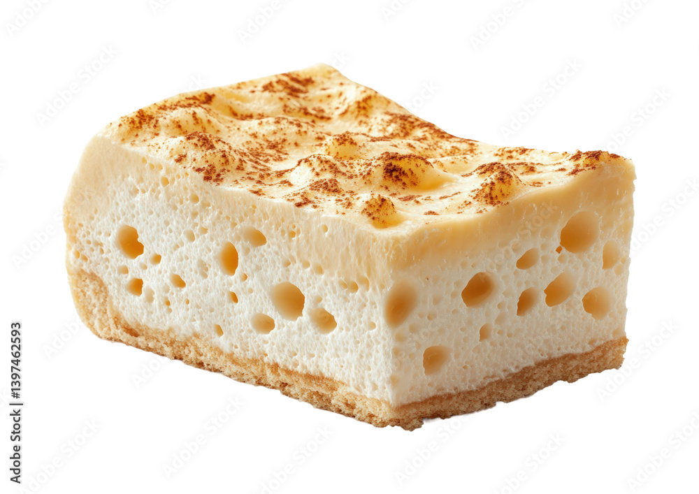 Delicious creamy cheesecake slice bakery food isolated on transparent background, png Delicious creamy cheesecake slice bakery food isolated on transparent background, png