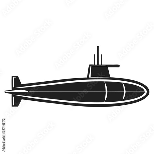 Clean Submarine Illustration Contemporary Maritime Symbol
