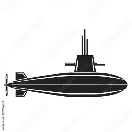 Submarine Vector Icon Minimalist Oceanic Exploration Design