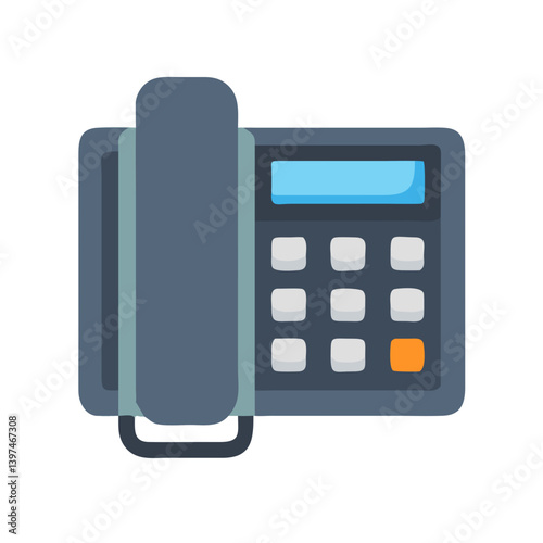 Office Landline Telephone Device Icon Design