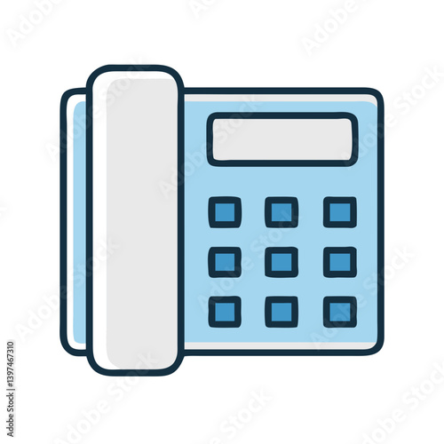 Office Landline Telephone Device Icon Design