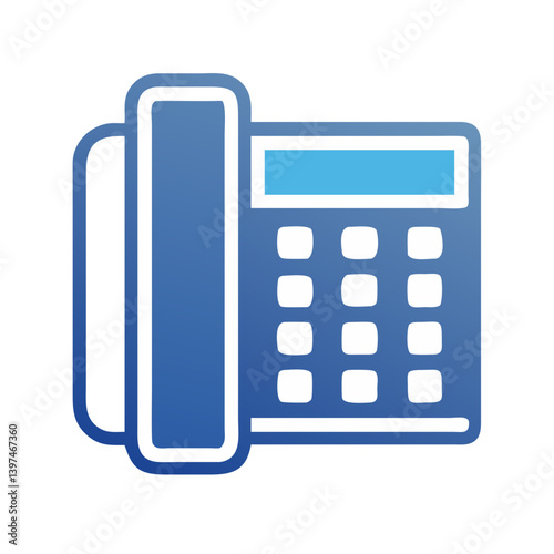 Office Landline Telephone Device Icon Design