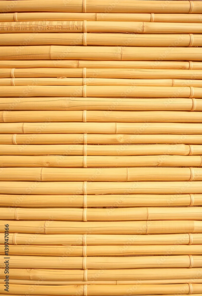 Close-up woven bamboo mat texture, natural beige tones, clean, craft, simple Close-up woven bamboo mat texture, natural beige tones, clean, craft, simple