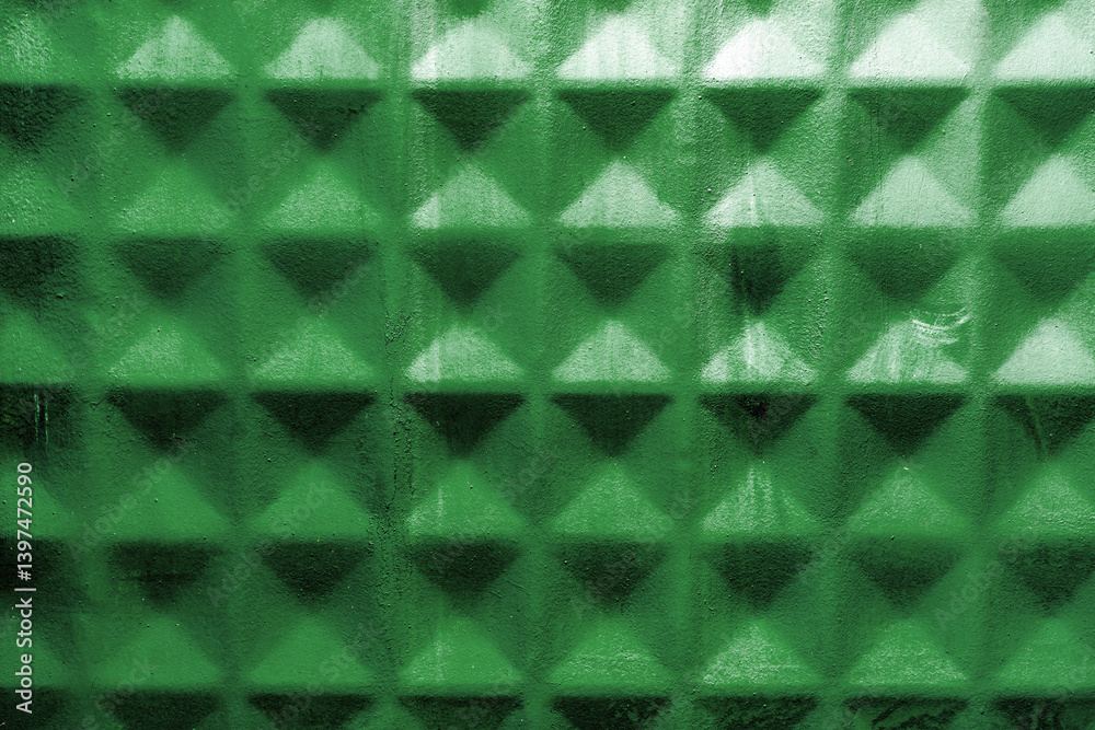 Merforated metal panel close up shot with a perspective