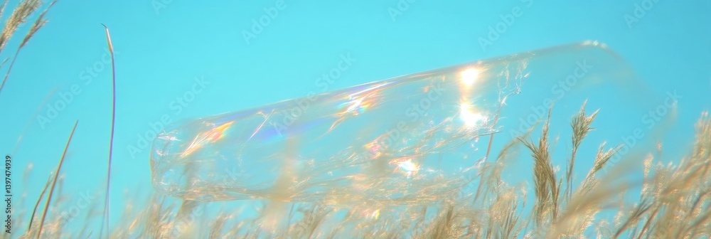 Obraz premium Clear Plastic Bottle Amidst Tall Grass