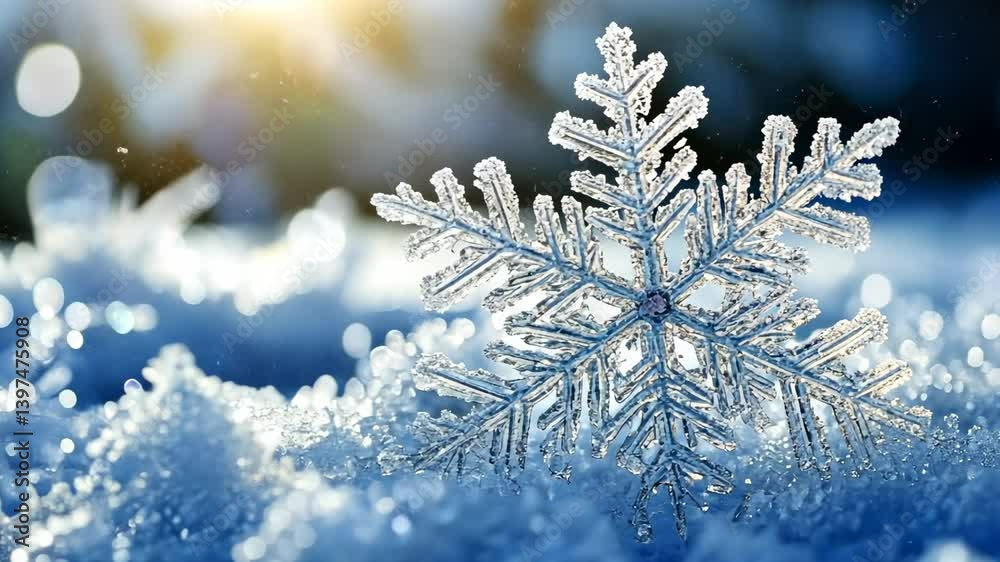 Winter Wonderland: A Sparkling Snowflake in the Snow Winter Wonderland: A Sparkling Snowflake in the Snow