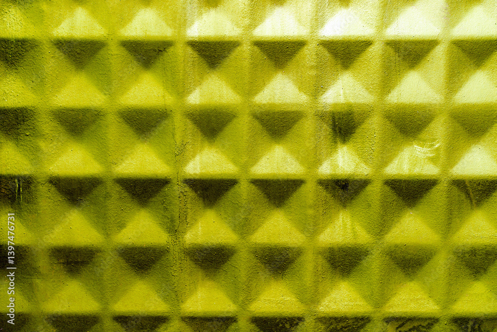 Merforated metal panel close up shot with a perspective