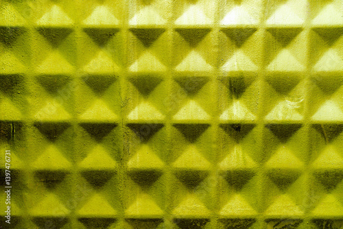 Obraz na płótnie Merforated metal panel close up shot with a perspective w salonie