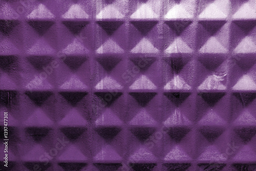 Merforated metal panel close up shot with a perspective