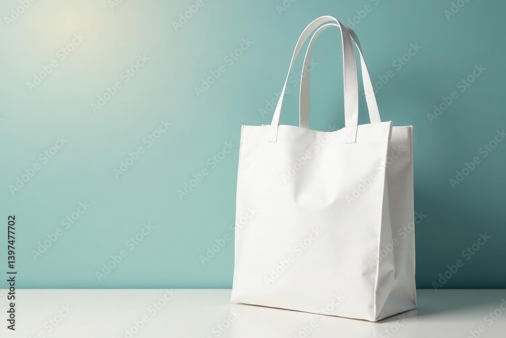 White cotton shopping tote bag with long handles , shopping, texture White cotton shopping tote bag with long handles , shopping, texture