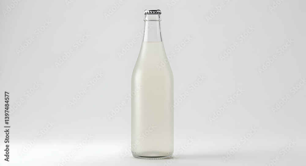 Fototapeta premium Empty Glass Bottle Mockup On White Background