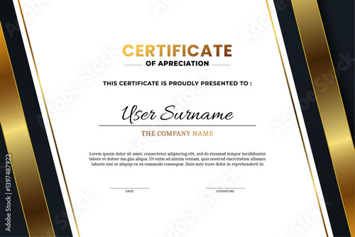Modern employee of the month appreciaton certificate	