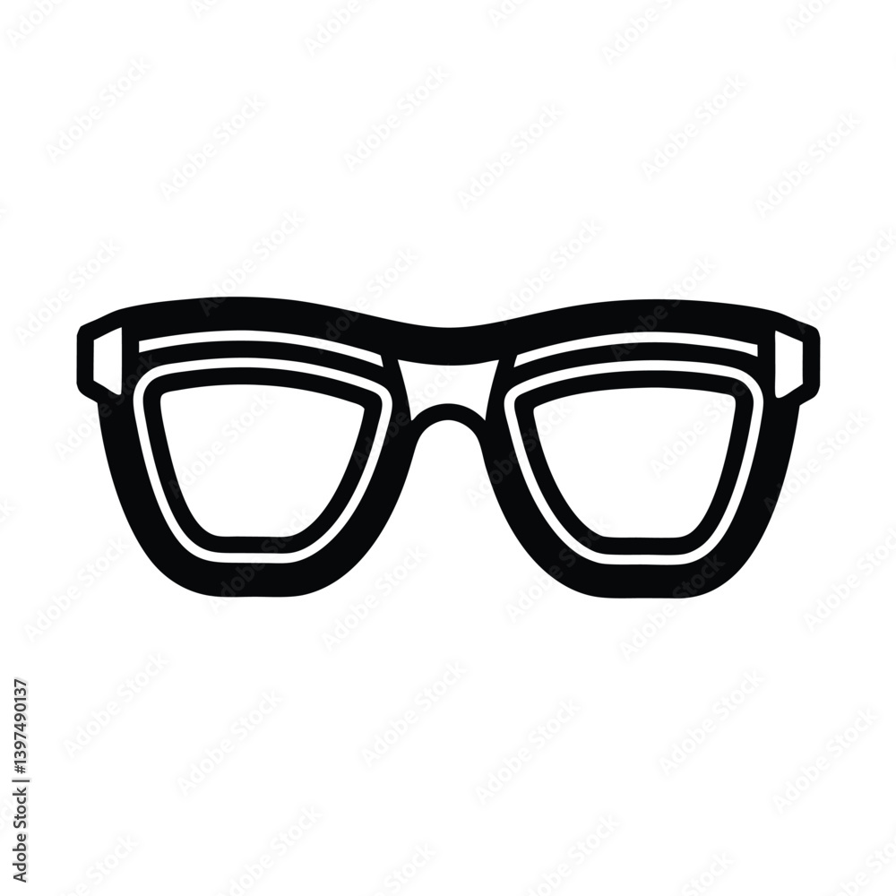 Isolated Black Spectacles Vector Illustration Minimalist Eye Glasses Icon Design Isolated Black Spectacles Vector Illustration Minimalist Eye Glasses Icon Design